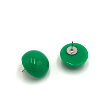 Load image into Gallery viewer, True Green Retro Button Stud Earrings