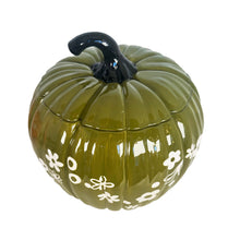 Load image into Gallery viewer, Crazy Daisy Pumpkin Jars in Martini Green