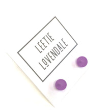 Load image into Gallery viewer, Lilac Purple Frosted Lucite Mini Ball Stud Earrings