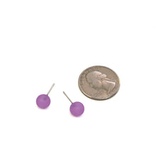 Load image into Gallery viewer, Lilac Purple Frosted Lucite Mini Ball Stud Earrings