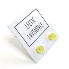 Load image into Gallery viewer, Lemon Yellow Frosted Lucite Mini Ball Stud Earrings