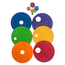 Load image into Gallery viewer, **Pre-order (Ships in 2-3 Weeks)**6-Piece Rolling Discs Set for Stepping Stones – Includes 6 Wooden Balls in Varying Sizes