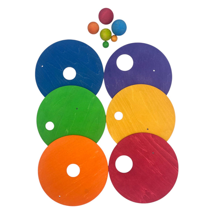 **Pre-order (Ships in 2-3 Weeks)**6-Piece Rolling Discs Set for Stepping Stones – Includes 6 Wooden Balls in Varying Sizes