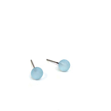 Load image into Gallery viewer, Turquoise Frosted Lucite Mini Ball Stud Earrings