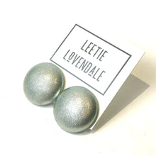 Load image into Gallery viewer, Silver Lame&#39; Retro Button Stud Earrings - Big