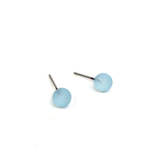 Load image into Gallery viewer, Turquoise Frosted Lucite Mini Ball Stud Earrings