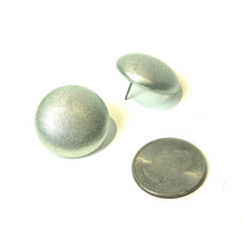 Load image into Gallery viewer, Silver Lame&#39; Retro Button Stud Earrings - Big
