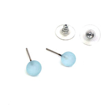 Load image into Gallery viewer, Turquoise Frosted Lucite Mini Ball Stud Earrings
