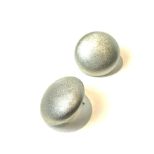 Load image into Gallery viewer, Silver Lame&#39; Retro Button Stud Earrings - Big