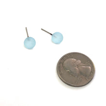 Load image into Gallery viewer, Turquoise Frosted Lucite Mini Ball Stud Earrings