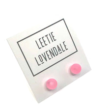 Load image into Gallery viewer, Pink Frosted Lucite Mini Ball Stud Earrings