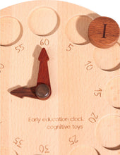 Load image into Gallery viewer, Wooden Cognitive Learning Clock – Dual-Sided Time Recognition Toy with Roman and Arabic Numerals
