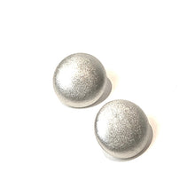 Load image into Gallery viewer, Silver Lame&#39; Retro Button Stud Earrings - Big