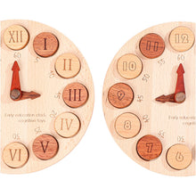Load image into Gallery viewer, Wooden Cognitive Learning Clock – Dual-Sided Time Recognition Toy with Roman and Arabic Numerals