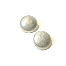 Load image into Gallery viewer, Silver Lame&#39; Retro Button Stud Earrings - Big