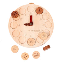 Load image into Gallery viewer, Wooden Cognitive Learning Clock – Dual-Sided Time Recognition Toy with Roman and Arabic Numerals