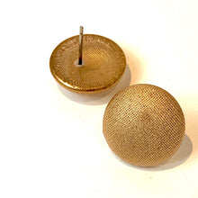 Load image into Gallery viewer, Gold Lame' Retro Button Stud Earrings