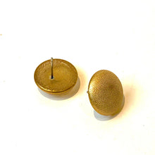 Load image into Gallery viewer, Gold Lame' Retro Button Stud Earrings