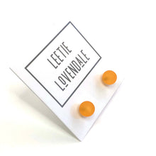 Load image into Gallery viewer, Tangerine Frosted Lucite Mini Ball Stud Earrings
