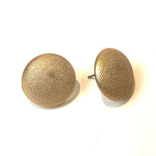 Load image into Gallery viewer, Gold Lame' Retro Button Stud Earrings