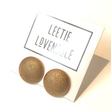 Load image into Gallery viewer, Gold Lame' Retro Button Stud Earrings