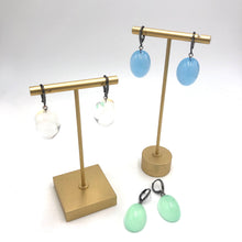 Load image into Gallery viewer, Bling Green Opal Lucite Chunk Drop Earrings *