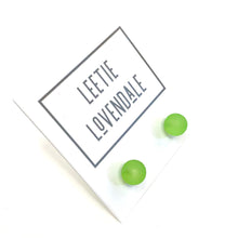 Load image into Gallery viewer, Spring Green Frosted Lucite Mini Ball Stud Earrings