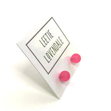 Load image into Gallery viewer, Hot Pink Frosted Lucite Mini Ball Stud Earrings