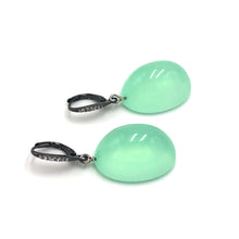 Load image into Gallery viewer, Bling Green Opal Lucite Chunk Drop Earrings *