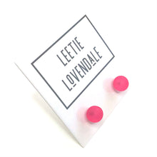 Load image into Gallery viewer, Hot Pink Frosted Lucite Mini Ball Stud Earrings