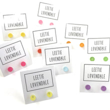 Load image into Gallery viewer, Hot Pink Frosted Lucite Mini Ball Stud Earrings