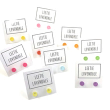 Load image into Gallery viewer, Spring Green Frosted Lucite Mini Ball Stud Earrings