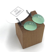 Load image into Gallery viewer, Bling Green Opal Lucite Chunk Drop Earrings *
