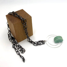 Load image into Gallery viewer, Light Jade Green Arch Carved Deco Chain Necklace