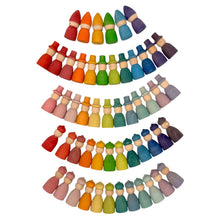 Load image into Gallery viewer, Rainbow &amp; Pastel Wooden Peg Dolls Collection – 5 Styles