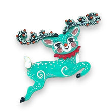 Load image into Gallery viewer, Fawna Fir Top Leaping Reindeer Brooch by Johanna Parker x Lipstick &amp; Chrome