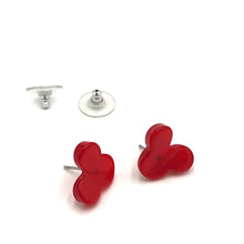 Load image into Gallery viewer, Cherry Red Moonglow Vintage Mouse Stud Earrings