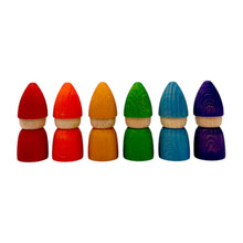 Load image into Gallery viewer, Rainbow &amp; Pastel Wooden Peg Dolls Collection – 5 Styles