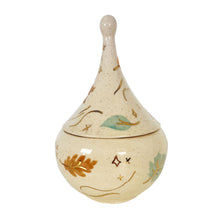 Load image into Gallery viewer, Wind &amp; Leaves Speckled Teardrop Jar with 22k Gold Accents