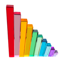 Load image into Gallery viewer, **Pre-order (Ships in 2-3 Weeks)**10-Piece Crystal Clear Pyramid Lucite Blocks – High Transparency Acrylic Stair Blocks