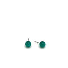 Load image into Gallery viewer, Emerald Moonglow Lucite Ball Stud Earrings