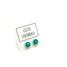 Load image into Gallery viewer, Emerald Moonglow Lucite Ball Stud Earrings