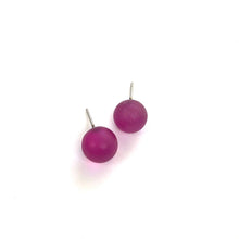 Load image into Gallery viewer, Hot Pink Frosted Lucite Ball Stud Earrings