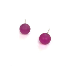 Load image into Gallery viewer, Hot Pink Frosted Lucite Ball Stud Earrings