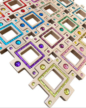 Load image into Gallery viewer, **Pre-order (Ships in 2-3 Weeks)**Wooden Gemlight Window Blocks – 16-Piece Colorful Open-Ended Play Set with Storage Box