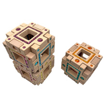 Load image into Gallery viewer, **Pre-order (Ships in 2-3 Weeks)**Wooden Gemlight Window Blocks – 16-Piece Colorful Open-Ended Play Set with Storage Box
