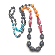Load image into Gallery viewer, Orange Grey &amp; Cranberry Rope Necklace