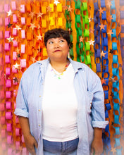 Load image into Gallery viewer, Cross Stitched Rainbow Heart Earrings