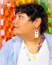 Load image into Gallery viewer, Cross Stitched Rainbow Heart Earrings