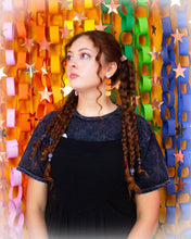 Load image into Gallery viewer, Cat Pink and Orange Sunrise Dangle Earrings